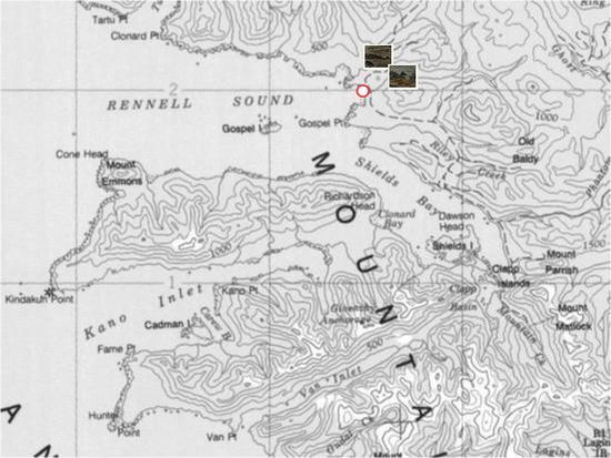map of Rennell Sound area